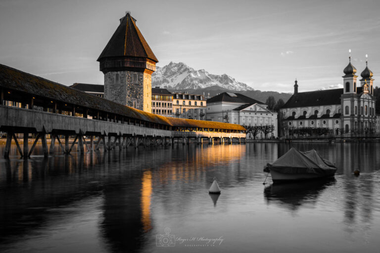 Luzern in der Abenddämmerung: Die Magie der Kapellbrücke und des Pilatus 0 (0)